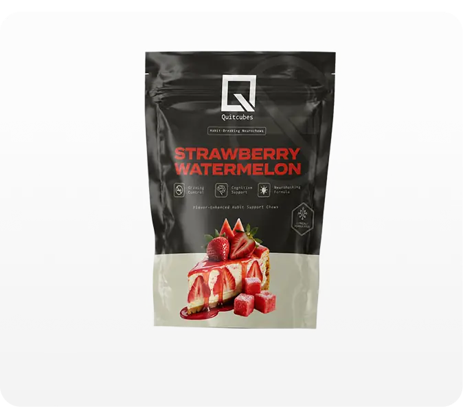 Single pouch of Quitcubes product on the homepage.
